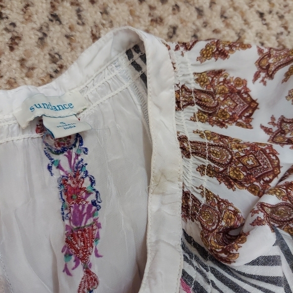 Sundance Mixed Print Striped Embroidered Floral Dress Women’s S Bohemian - Picture 13 of 16